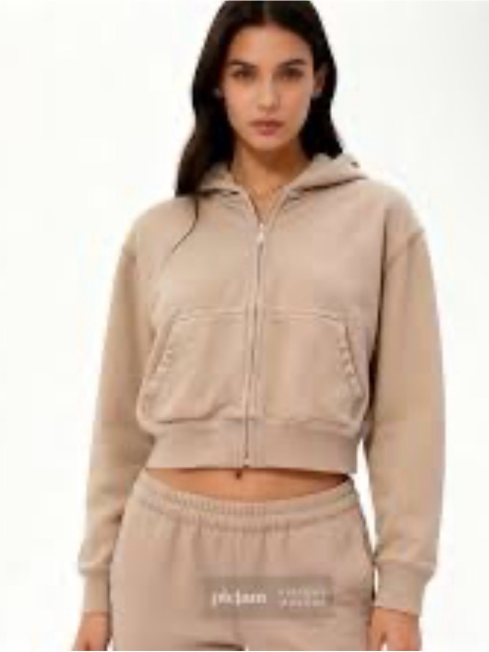 Ariztia TNA Cozy Fleece Boyfriend Hoodie Full Zip - Tan